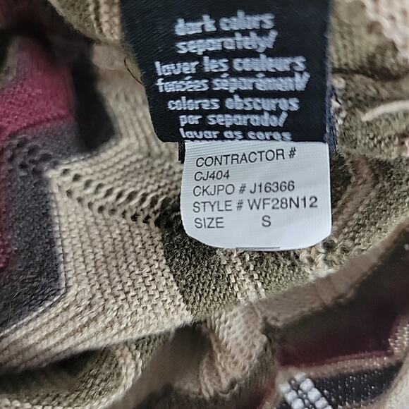 Calvin Klein Women’s Small Chevron Knit Sweater Top Y2K Style Short Sleeve - Picture 7 of 7